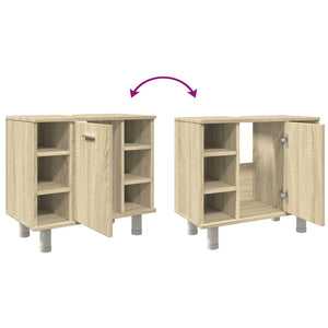 vidaXL Badezimmerschrank Sonoma-Eiche 60x32x53,5 cm Holzwerkstoff