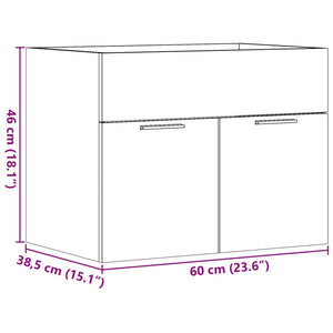 Waschbeckenunterschrank Betongrau 60x38,5x46 cm Holzwerkstoff VIDAXL