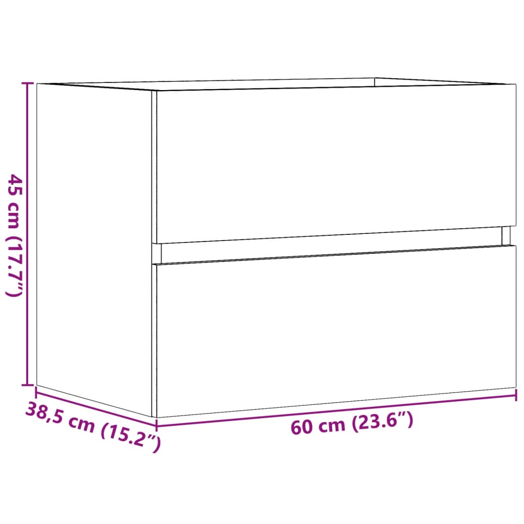 vidaXL Badschrank Betongrau 60x38,5x45 cm Holzwerkstoff