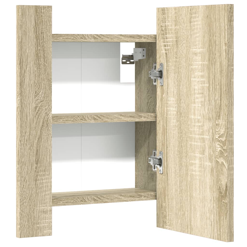 vidaXL Spiegelschrank mit LED-Leuchten Sonoma-Eiche 40x12x45 cm