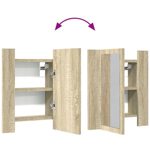 vidaXL Spiegelschrank mit LED-Leuchten Sonoma-Eiche 40x12x45 cm