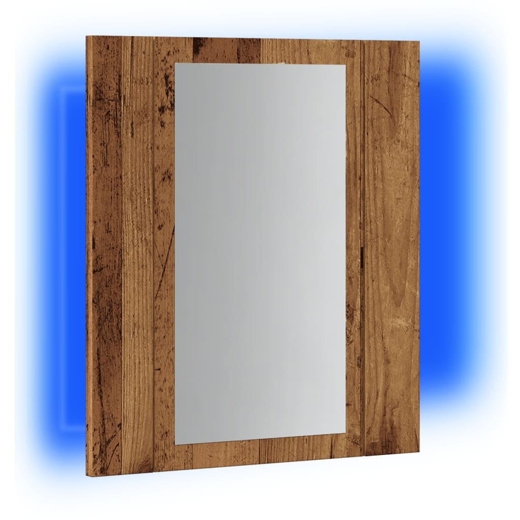 vidaXL LED-Spiegelschrank Altholz-Optik 40x12x45 cm Holzwerkstoff