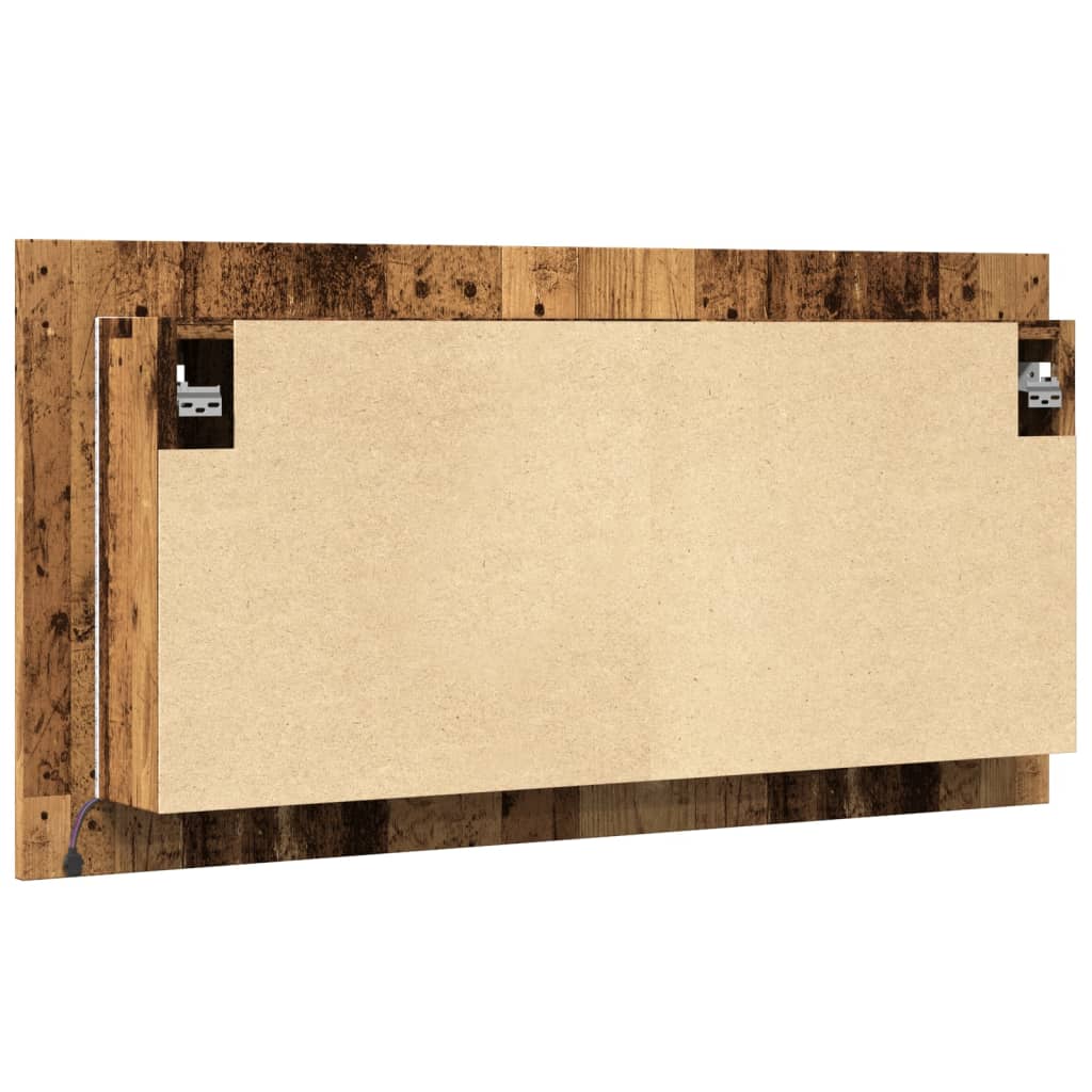 vidaXL LED-Spiegelschrank Altholz-Optik 90x12x45 cm Holzwerkstoff