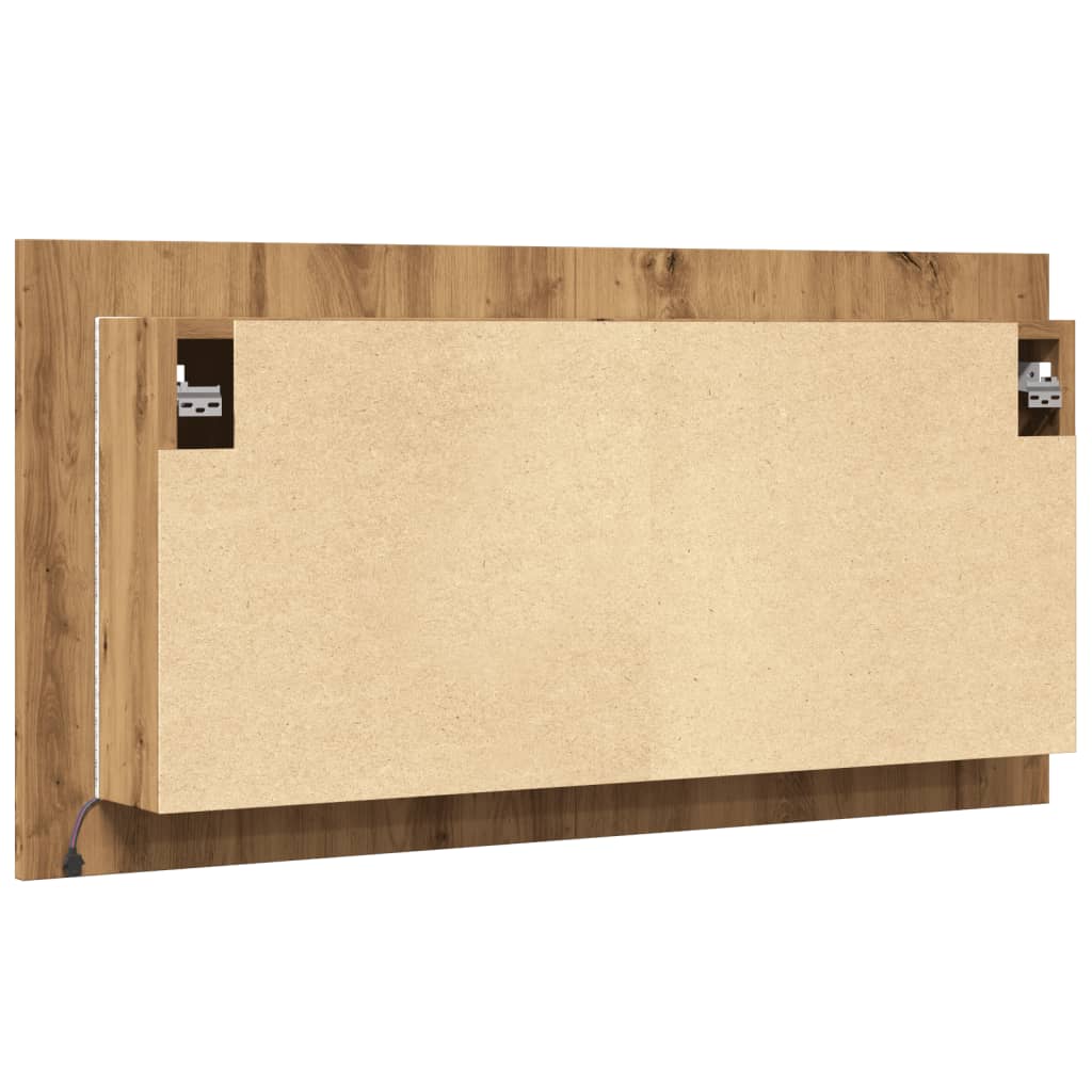 vidaXL LED-Spiegelschrank Artisan-Eiche 90x12x45 cm Holzwerkstoff