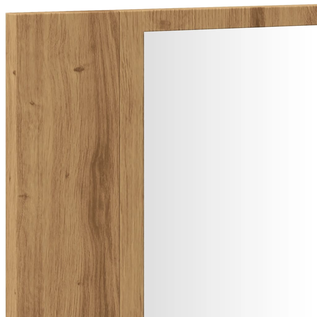 vidaXL LED-Spiegelschrank Artisan-Eiche 90x12x45 cm Holzwerkstoff