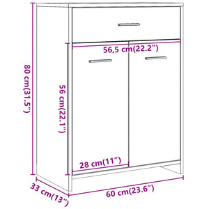 Badezimmerschrank Betongrau 60x33x80 cm Holzwerkstoff