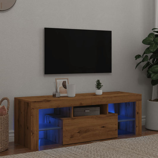 TV-Schrank mit LED Artisan-Eiche 120x36,5x40 cm Holzwerkstoff