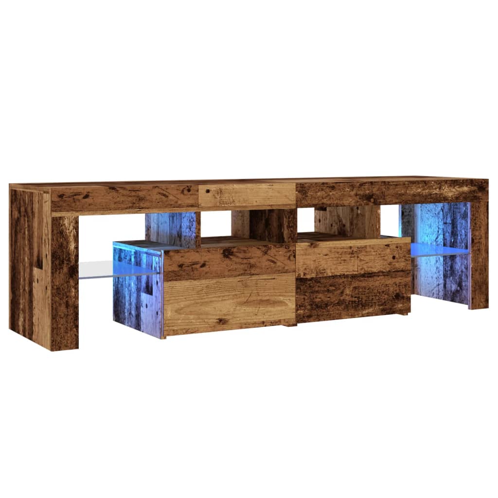 TV-Schrank mit LED Altholz-Optik 140x36,5x40 cm Holzwerkstoff