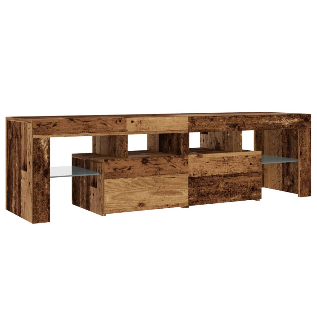 TV-Schrank mit LED Altholz-Optik 140x36,5x40 cm Holzwerkstoff