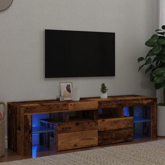 TV-Schrank mit LED Altholz-Optik 140x36,5x40 cm Holzwerkstoff