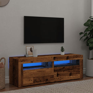 vidaXL TV-Schrank mit LED Altholz-Optik 120x35x40 cm Holzwerkstoff