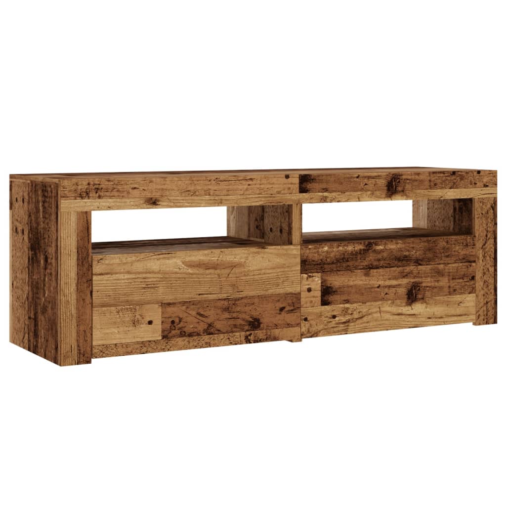 vidaXL TV-Schrank mit LED Altholz-Optik 120x35x40 cm Holzwerkstoff