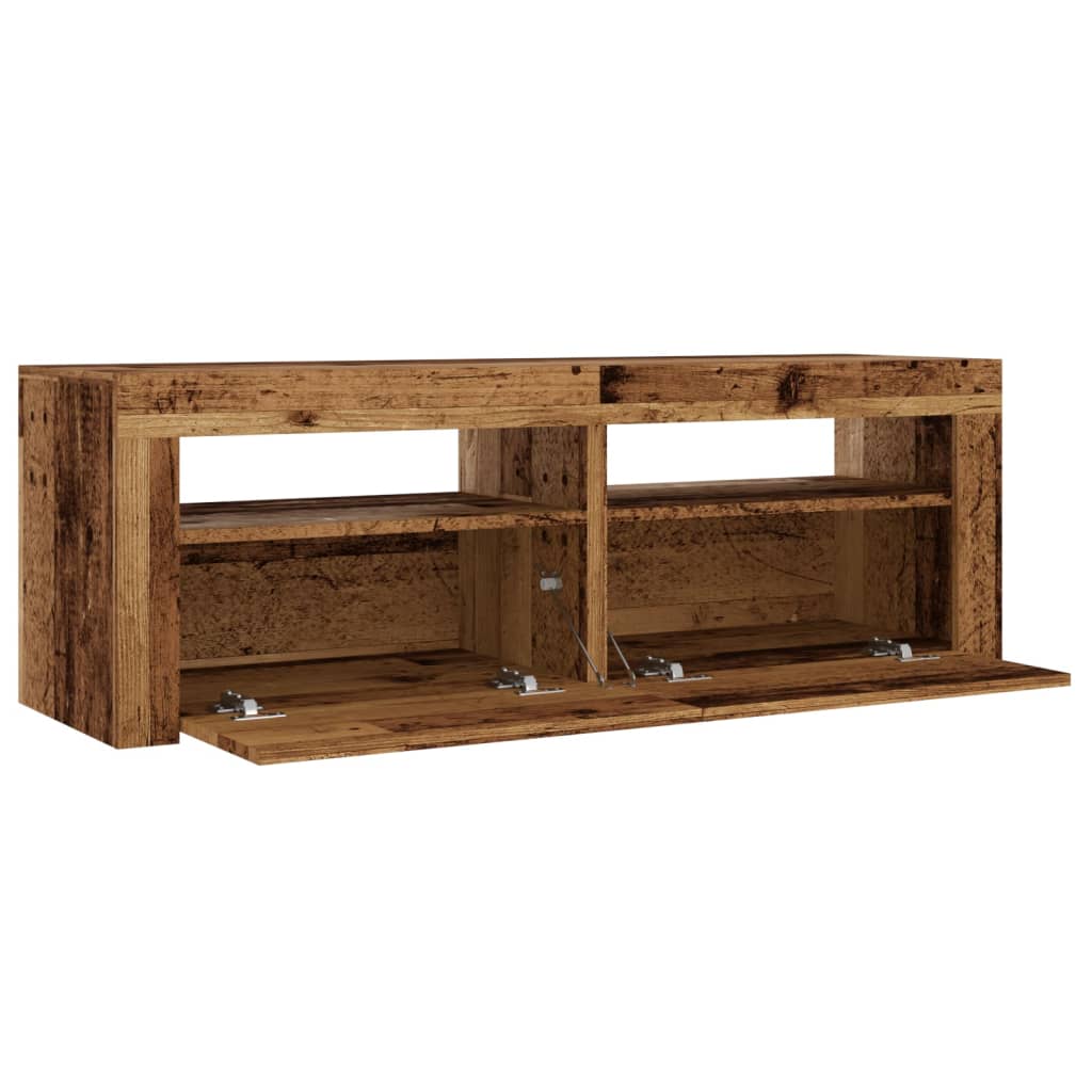 vidaXL TV-Schrank mit LED Altholz-Optik 120x35x40 cm Holzwerkstoff