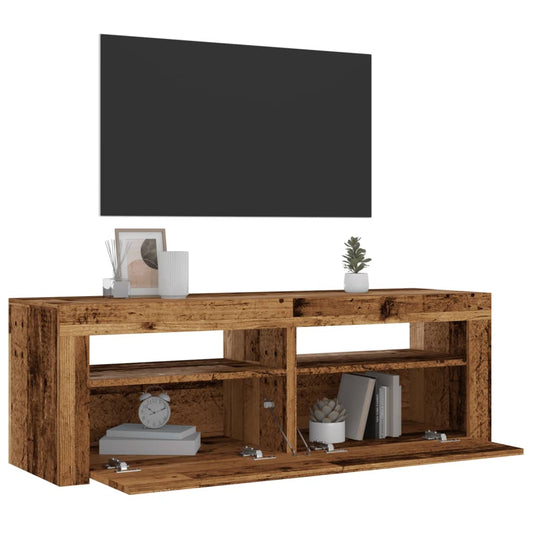 vidaXL TV-Schrank mit LED Altholz-Optik 120x35x40 cm Holzwerkstoff