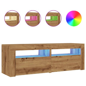 vidaXL TV-Schrank mit LED Artisan-Eiche 120x35x40 cm Holzwerkstoff