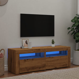 vidaXL TV-Schrank mit LED Artisan-Eiche 120x35x40 cm Holzwerkstoff