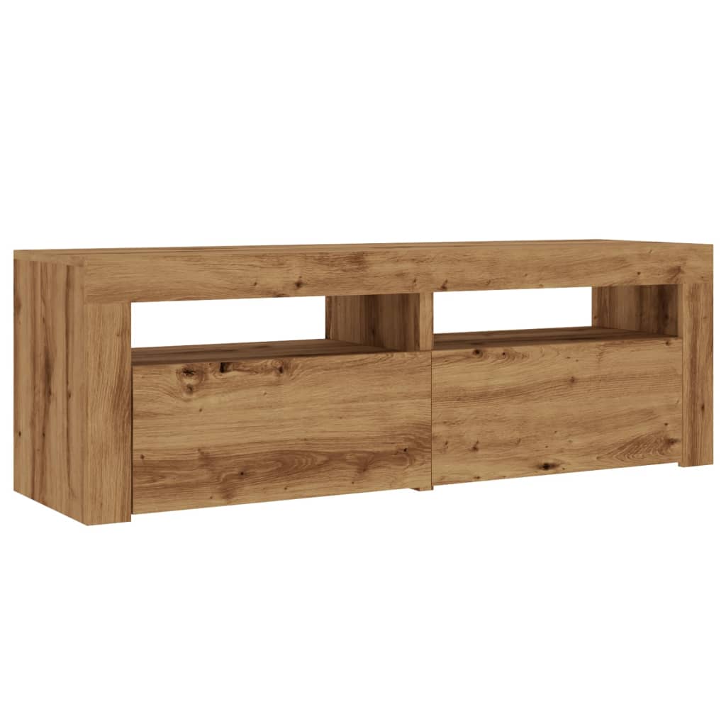 vidaXL TV-Schrank mit LED Artisan-Eiche 120x35x40 cm Holzwerkstoff