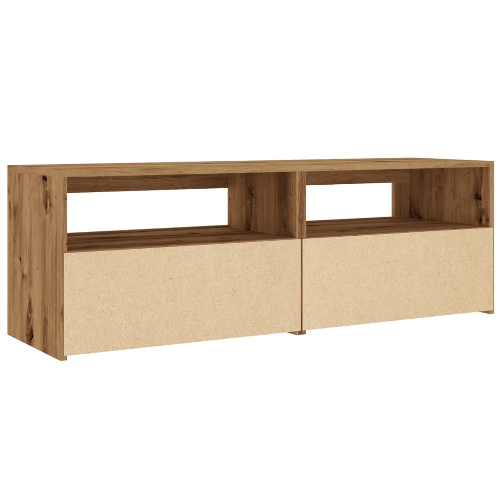 vidaXL TV-Schrank mit LED Artisan-Eiche 120x35x40 cm Holzwerkstoff