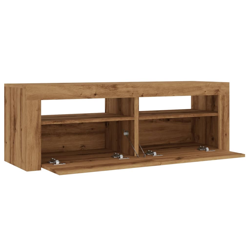 vidaXL TV-Schrank mit LED Artisan-Eiche 120x35x40 cm Holzwerkstoff