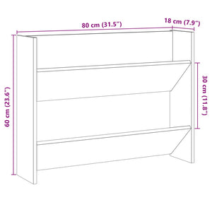 vidaXL Wand-Schuhregal Altholz-Optik 80x18x60 cm Holzwerkstoff