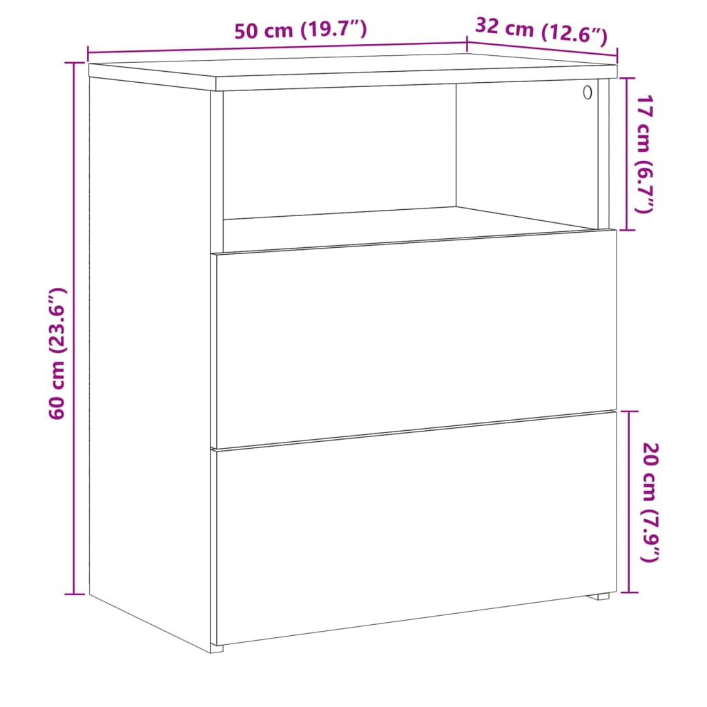 vidaXL Nachttisch Altholz-Optik 50x32x60 cm Holzwerkstoff