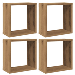 vidaXL Würfel-Wandregale 4 Stk. Artisan-Eiche 30x15x30 Holzwerkstoff