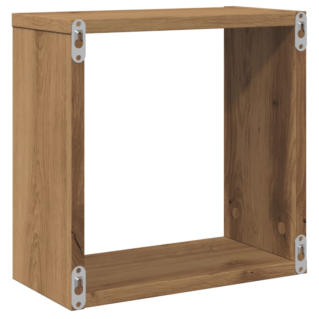 vidaXL Würfel-Wandregale 4 Stk. Artisan-Eiche 30x15x30 Holzwerkstoff