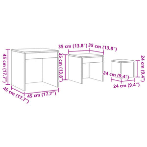 vidaXL Satztische 3 Stk. Altholz-Optik Holzwerkstoff