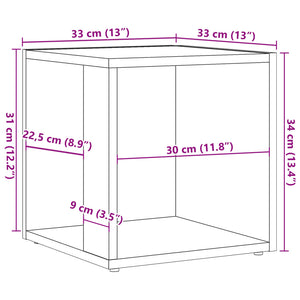 vidaXL Beistelltisch Altholz-Optik 33x33x34 cm Holzwerkstoff