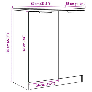 vidaXL Schuhschrank Altholz-Optik 59x35x70 cm Holzwerkstoff