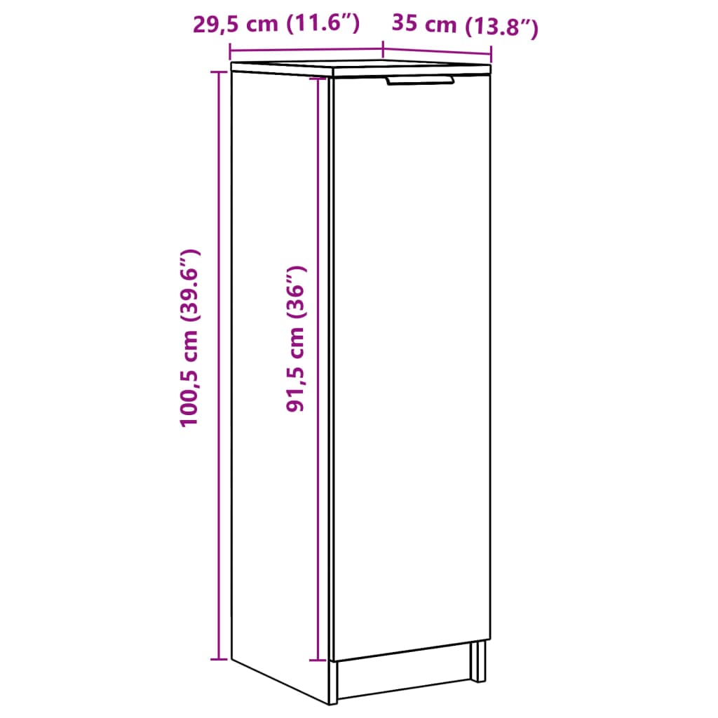 Schuhschrank Artisan-Eiche 29,5x35x100,5 cm Holzwerkstoff VIDAXL