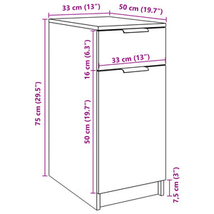 vidaXL Büroschrank Altholz-Optik 33x50x75 cm Holzwerkstoff