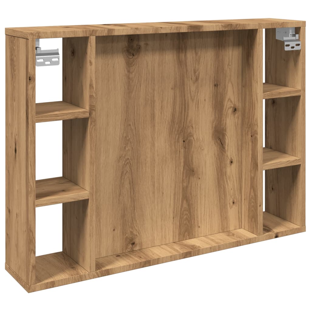 vidaXL Spiegelschrank mit LED-Leuchten Artisan-Eiche 76x15x55 cm