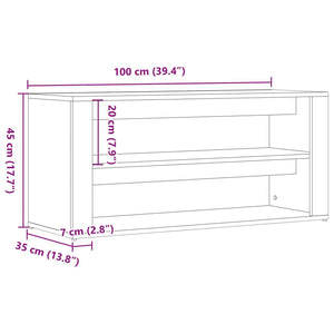 Schuhbank Altholz-Optik 100x35x45 cm Holzwerkstoff VIDAXL