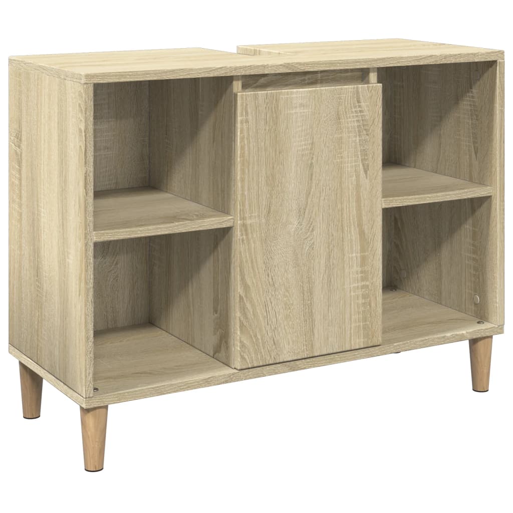 vidaXL Badschrank Sonoma-Eiche 80x33x60 cm Holzwerkstoff