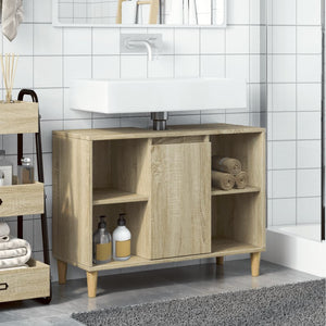 vidaXL Badschrank Sonoma-Eiche 80x33x60 cm Holzwerkstoff