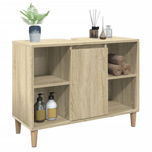 vidaXL Badschrank Sonoma-Eiche 80x33x60 cm Holzwerkstoff