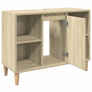 vidaXL Badschrank Sonoma-Eiche 80x33x60 cm Holzwerkstoff