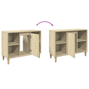 vidaXL Badschrank Sonoma-Eiche 80x33x60 cm Holzwerkstoff