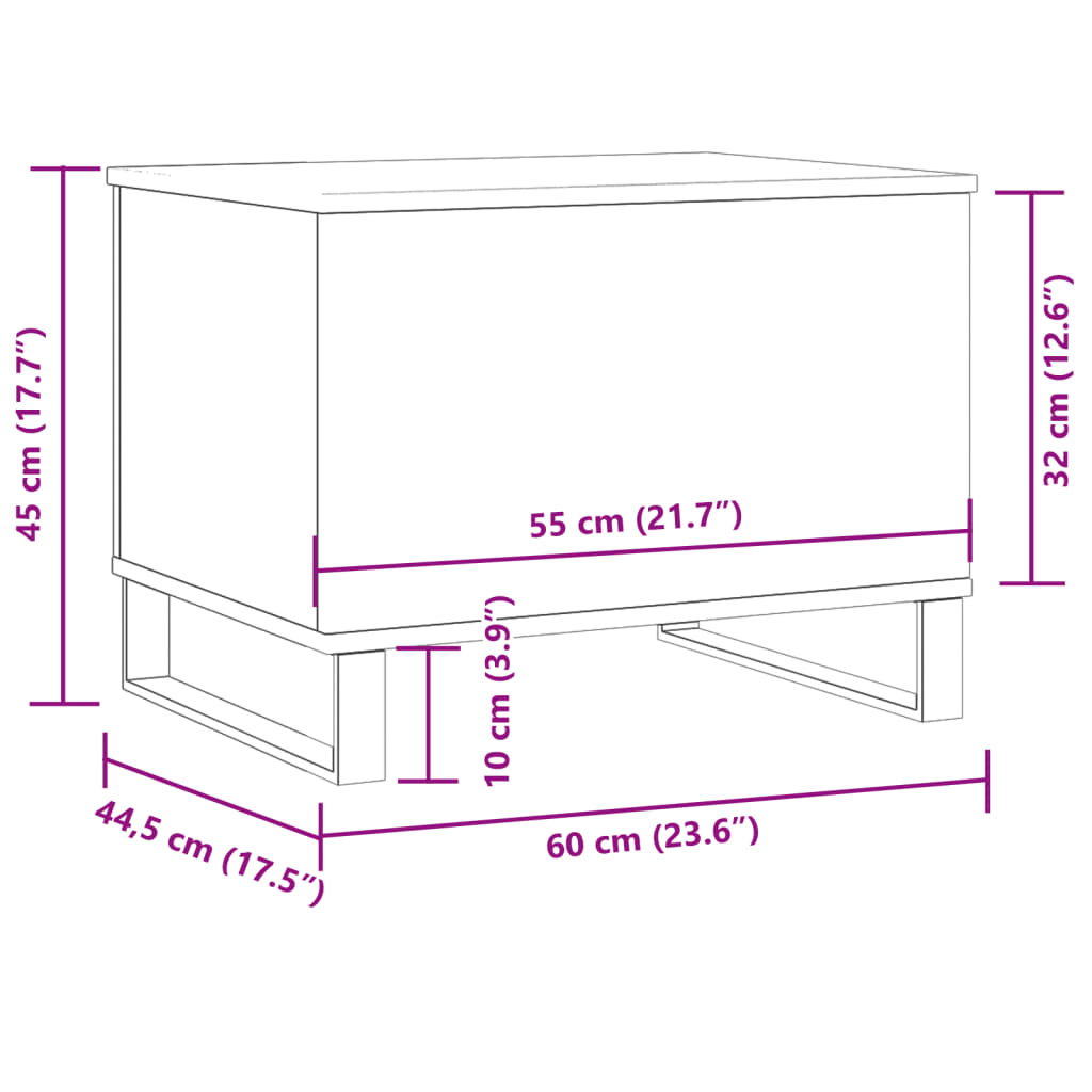 vidaXL Couchtisch Altholz-Optik 60x44,5x45 cm Holzwerkstoff