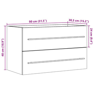 vidaXL Waschbeckenunterschrank Altholz-Optik 80x38,5x48 cm