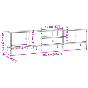 vidaXL TV-Schrank mit Schublade Altholz-Optik 200x25x44 cm