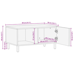 Couchtisch Schwarz 80x50x40 cm Holzwerkstoff