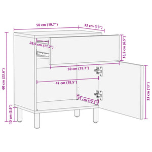 vidaXL Nachttisch Schwarz 50x33x60 cm Holzwerkstoff