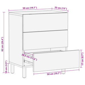 vidaXL Nachttisch Schwarz 50x33x62 cm Holzwerkstoff