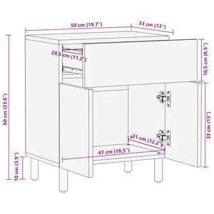 vidaXL Nachttisch Schwarz 50x33x60 cm Holzwerkstoff