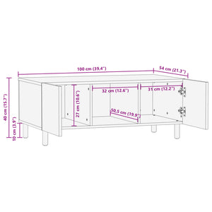 Couchtisch Schwarz 100x54x40 cm Holzwerkstoff