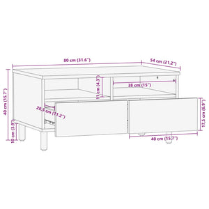 Couchtisch Schwarz 80x54x40 cm Holzwerkstoff