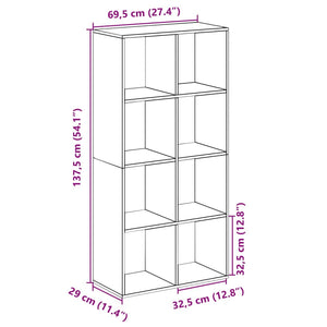 Raumteiler-Bücherregal Räuchereiche 69,5x29x137,5 cm VIDAXL