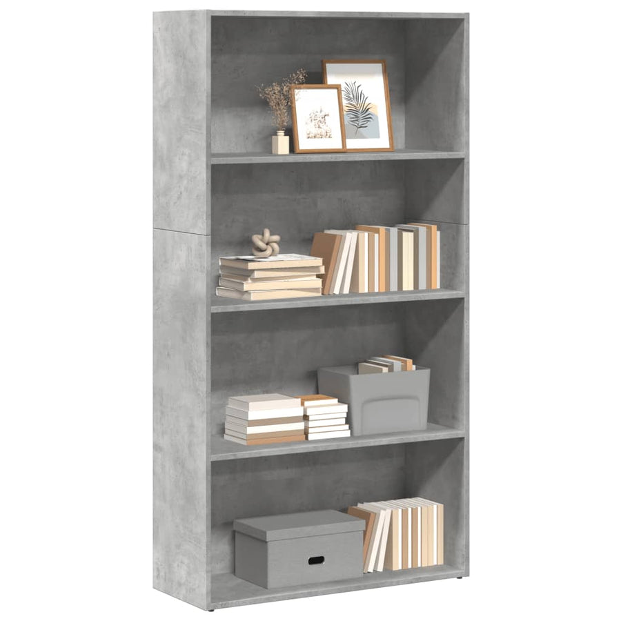 Bücherregal Betongrau 80x30x152 cm Holzwerkstoff VIDAXL